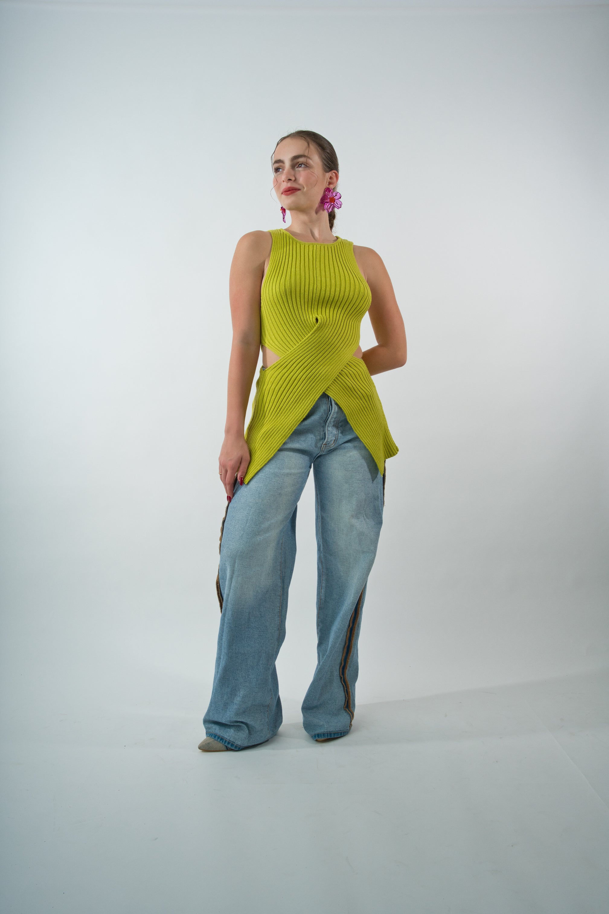 Lime Waist Cut Out Top