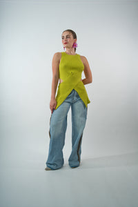 Lime Waist Cut Out Top