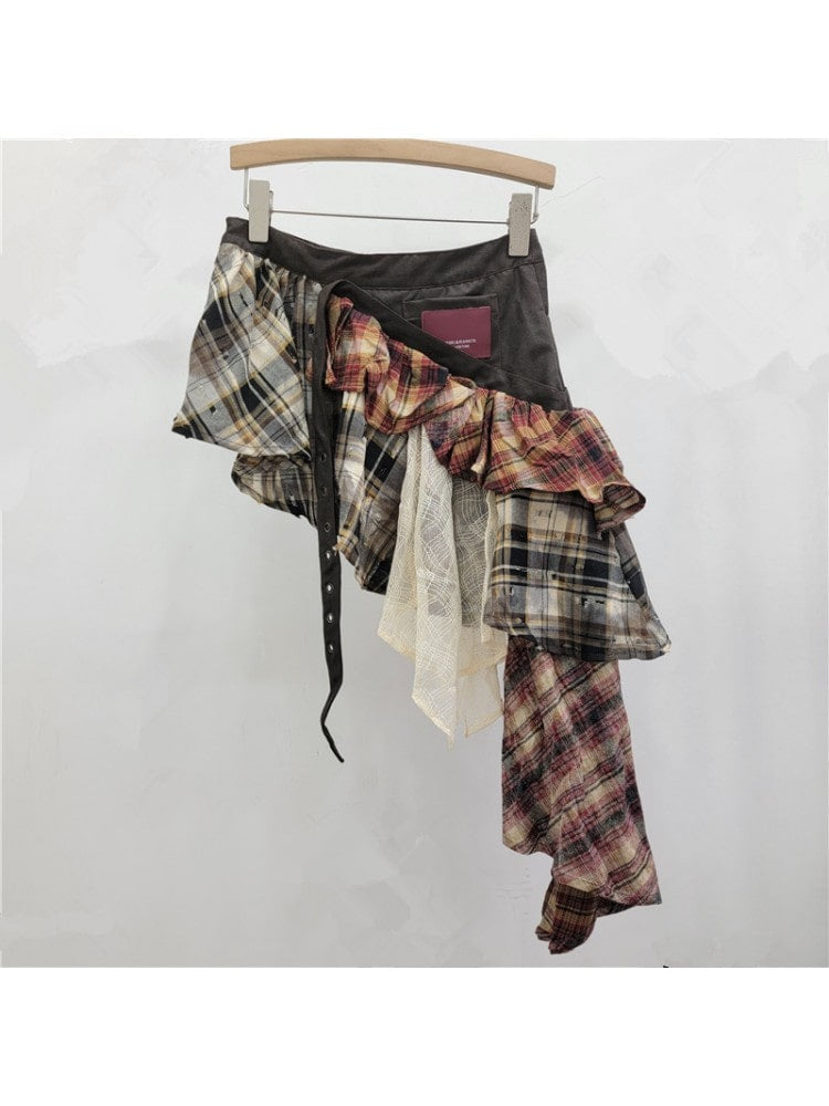 Plaid Layered Skirt