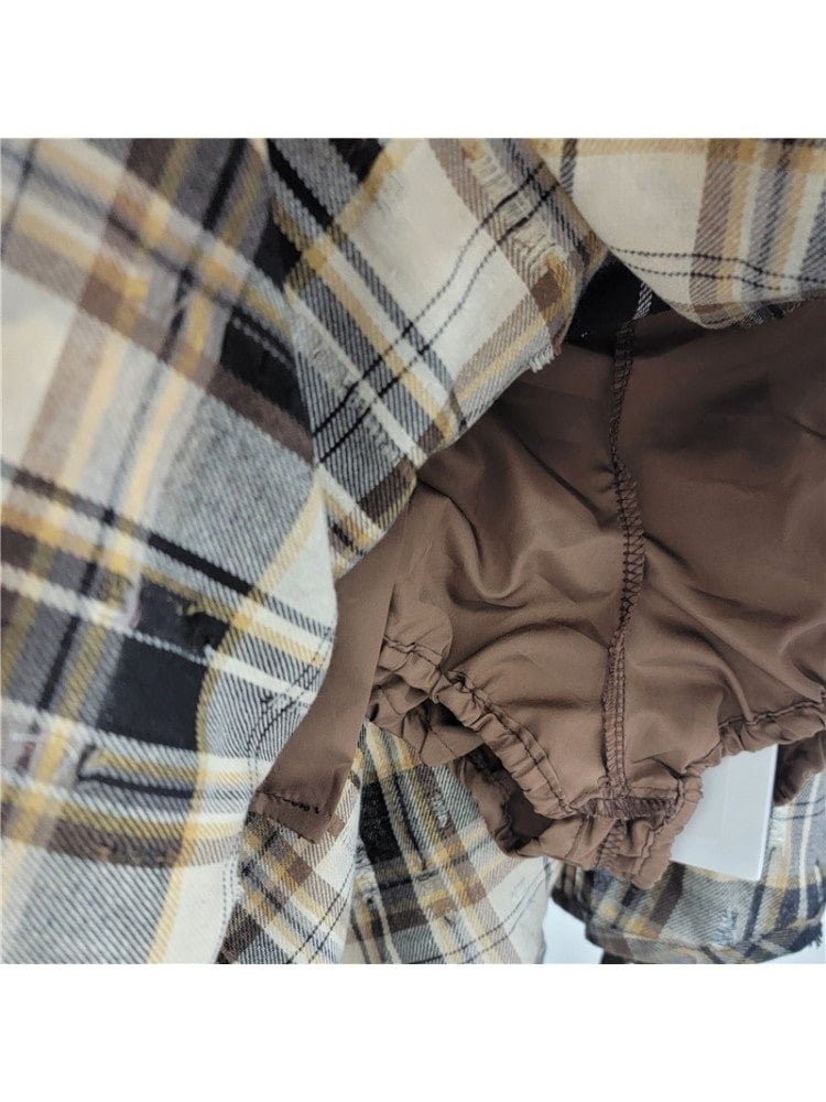 Plaid Layered Skirt