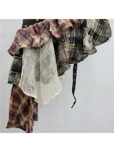 Plaid Layered Skirt