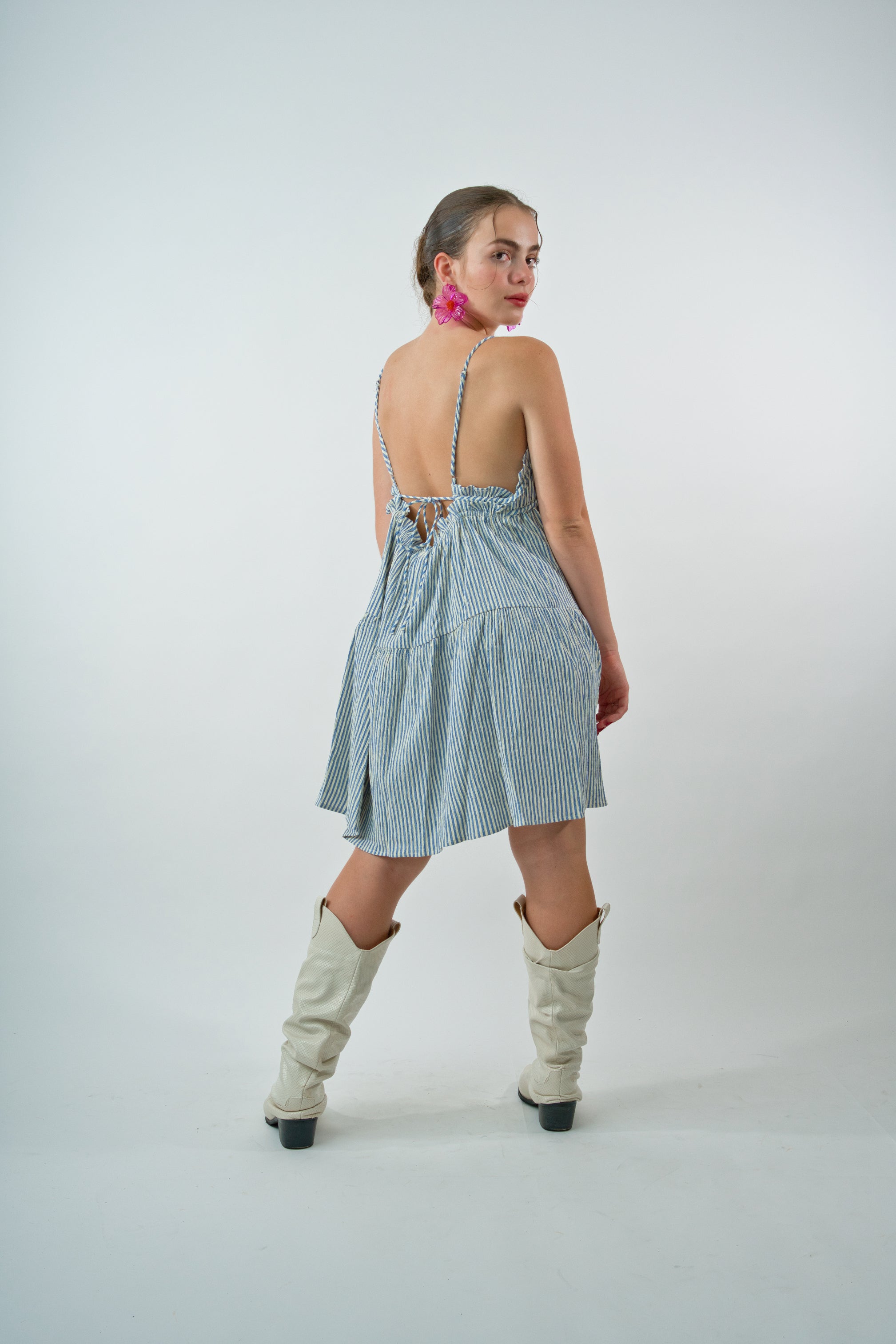 Striped Backless Dress