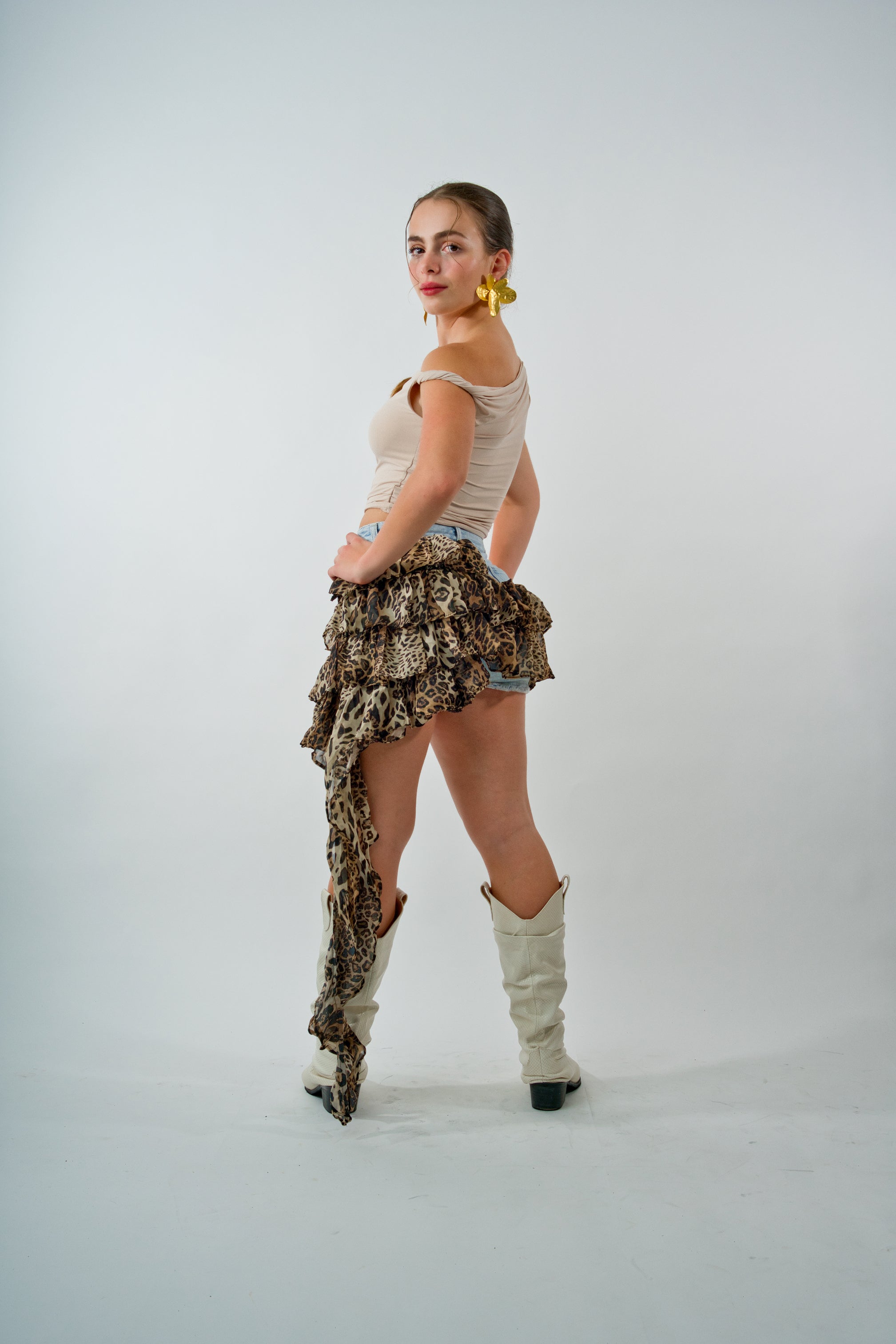 Leopard Ruffle Skort
