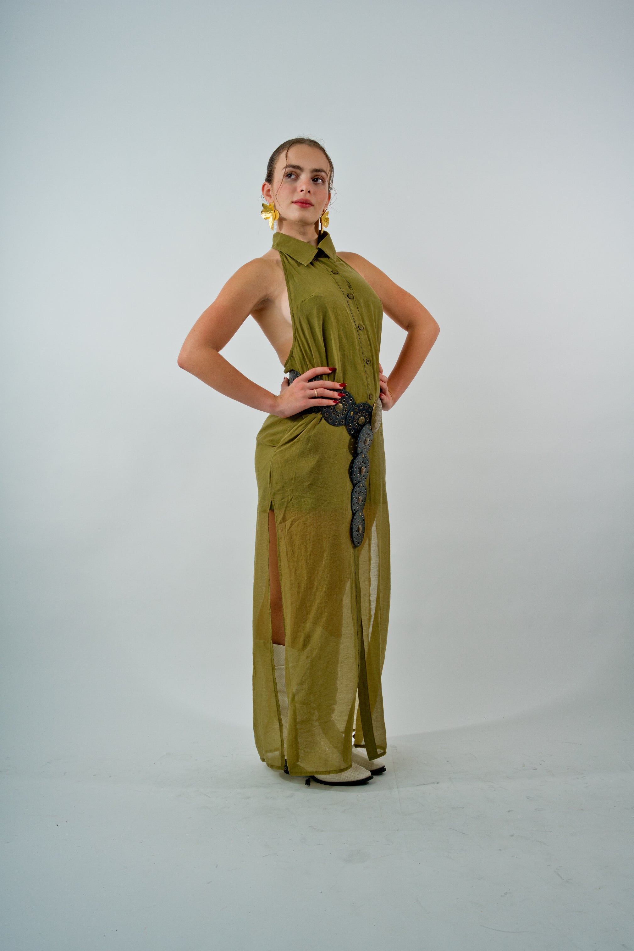 Oliva Halter Maxi Dress
