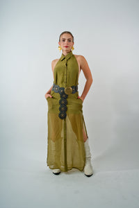 Oliva Halter Maxi Dress