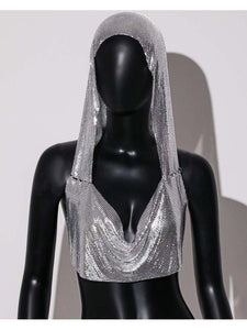 Silver Capucha Top