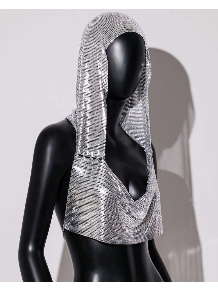 Silver Capucha Top