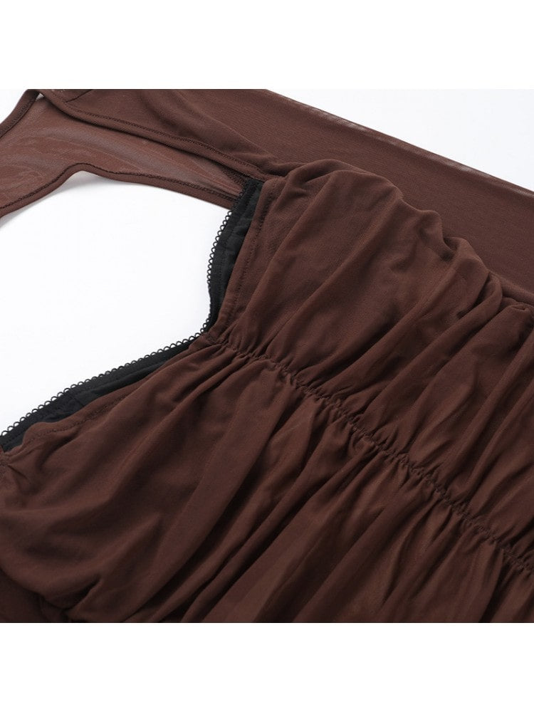 Mesh Cocoa Dress