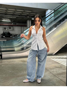 Lapel White Blouse