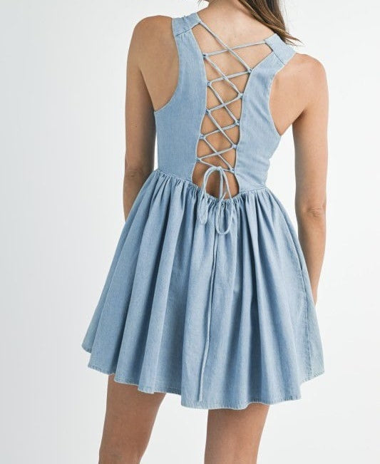 Denim Adjustable Back Dress