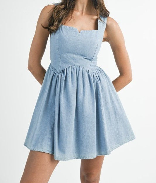 Denim Adjustable Back Dress