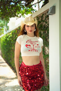 Red Sequins Skirt