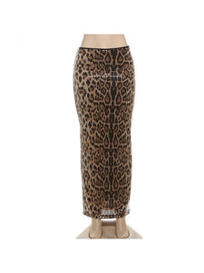 Leopard Sequins Skirt