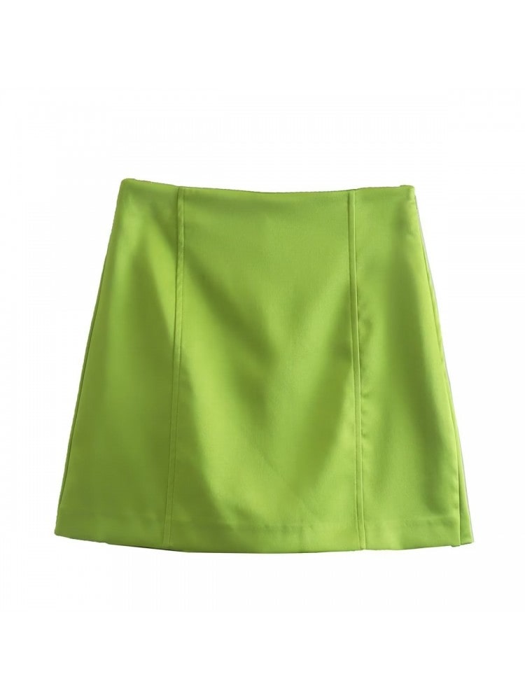 Verde Satin Skort