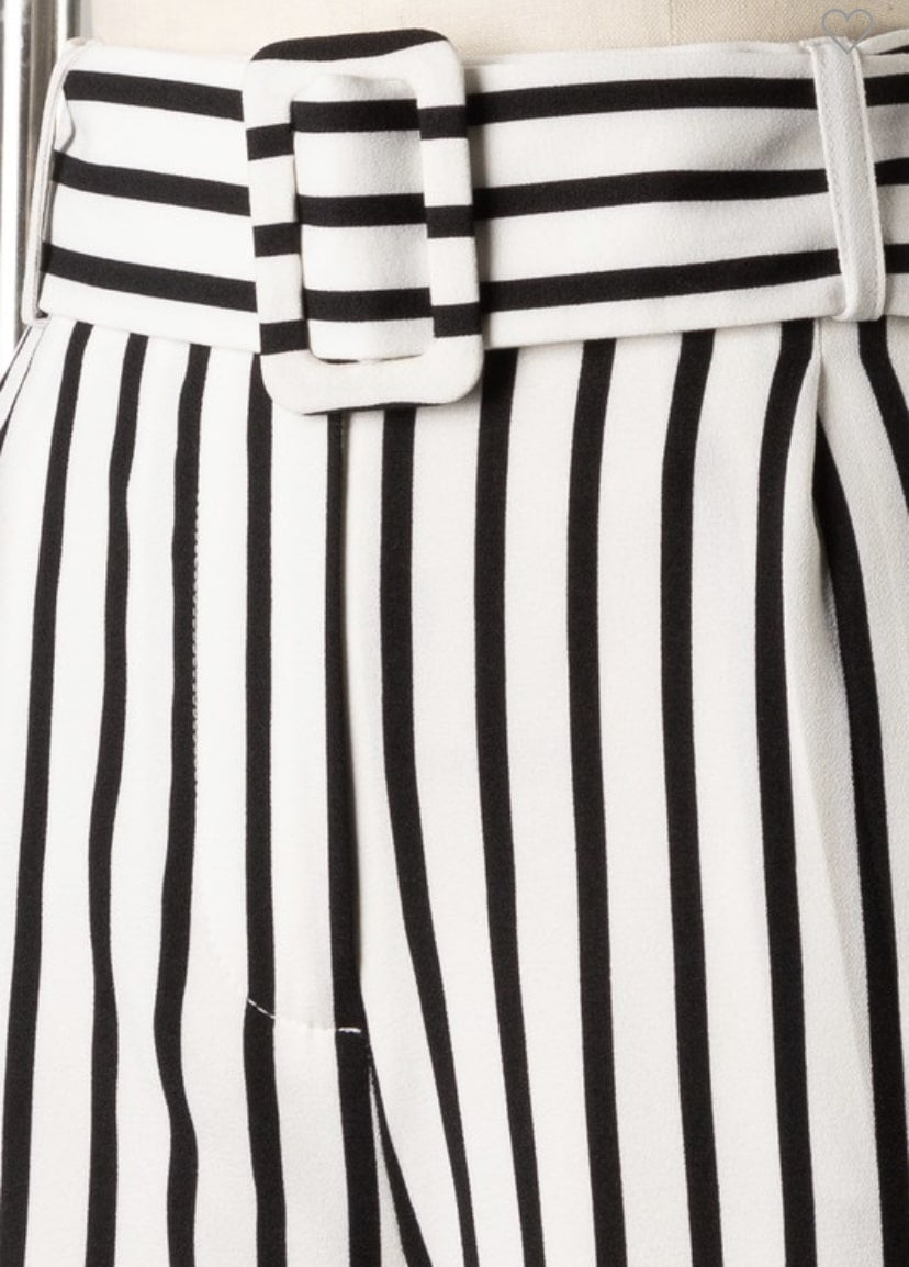 Striped Belted Bermudas