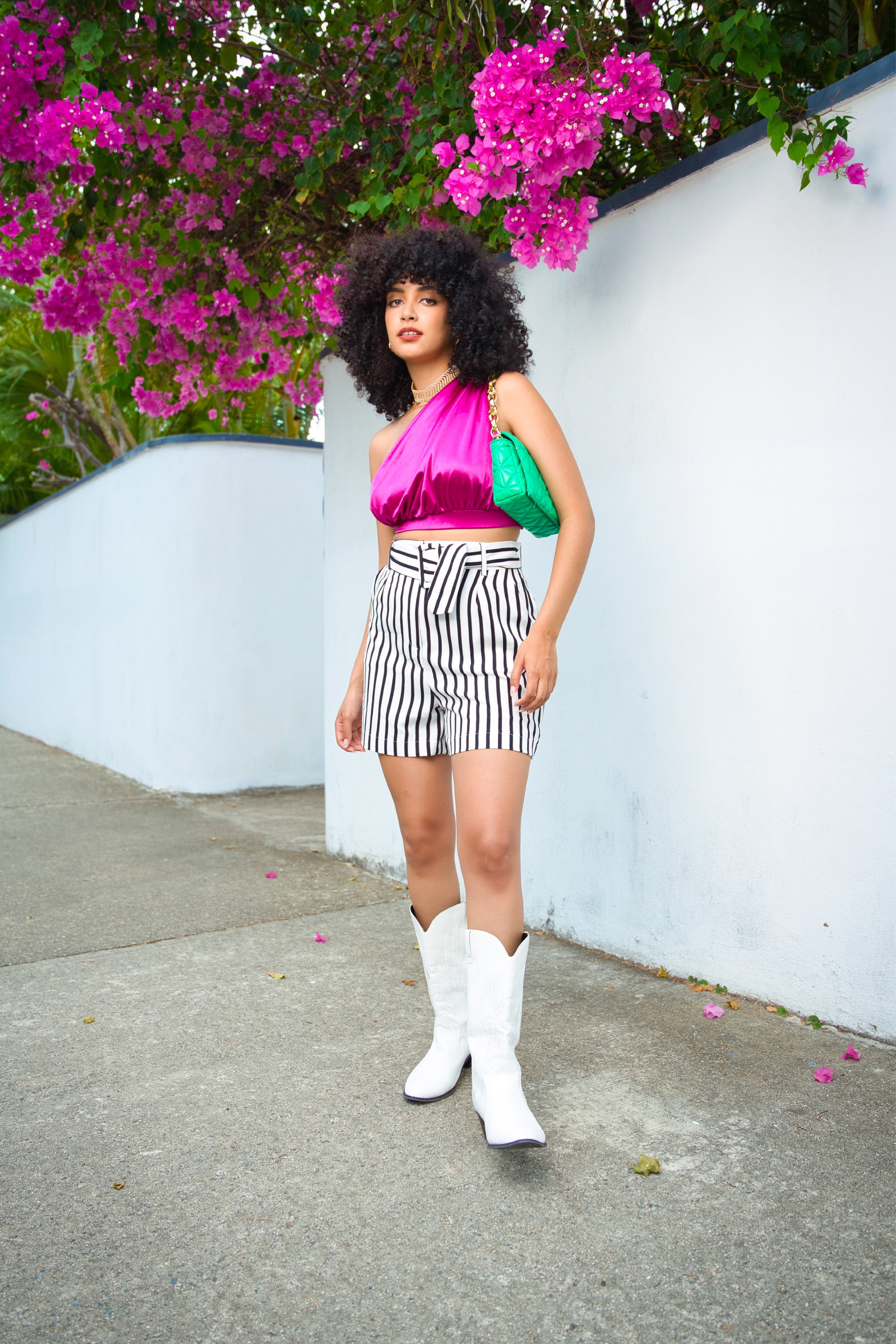 Striped Belted Bermudas