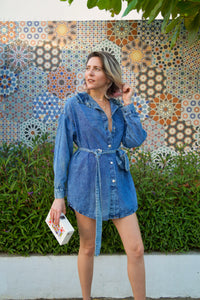 Denim Belted Dress - Opium PR